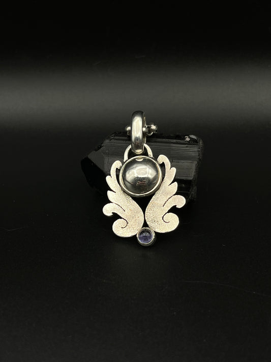 Iolite Scroll Pendant